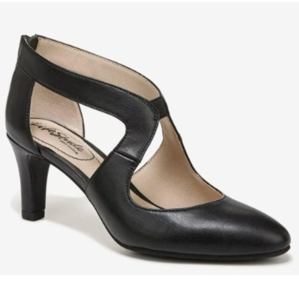 LifeStride Giovanna 2 Pump Black Leather Size 6W New in Box